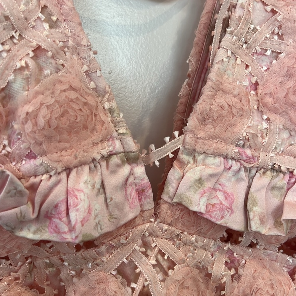 nwt FOR LOVE AND LEMONS Revolve Alessia Mini Floral Dress in Pink - Picture 6 of 13